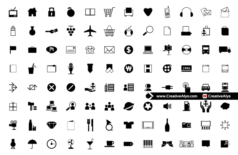 96-flat-vector-web-app-icons