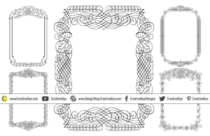 5 Calligraphic Vector Frames