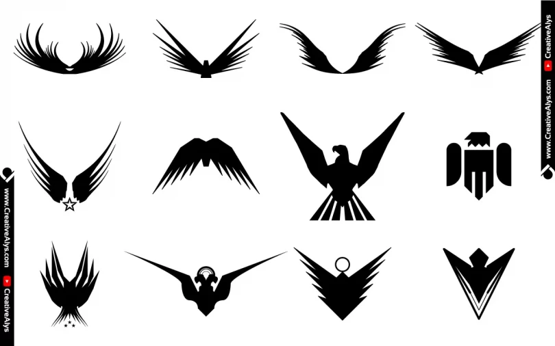 Abstract Eagles Vector Silhouettes preview
