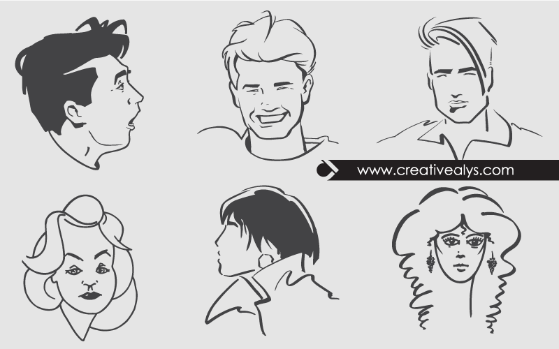 line-art-vector-faces