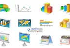 3D Business Graph Icons