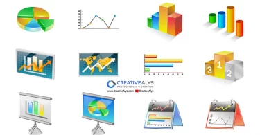 3D Business Graph Icons