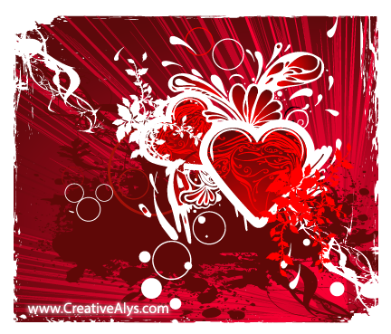 Creative Grungy Heart Background Design