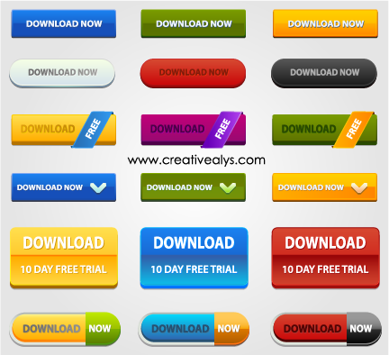 Creative Web Design Elements - Download Buttons