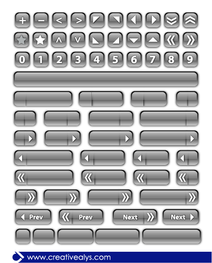 Glass Bars and Buttons for Website and Blog Themes