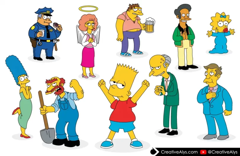 The Simpsons characters in vector for free download.