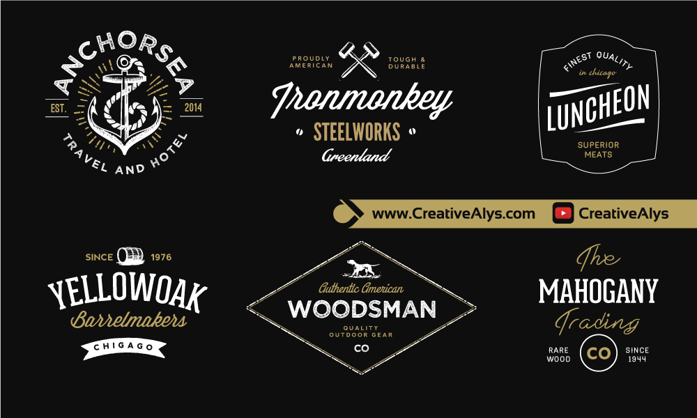 Verrassend Vintage Logo Design Templates | Creative Alys XJ-38