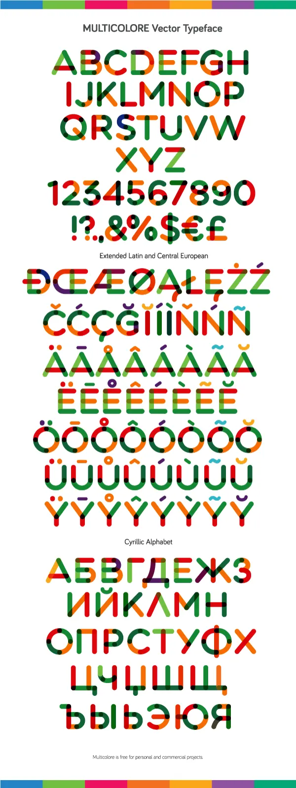 Multicolor Vector Typeface - 2