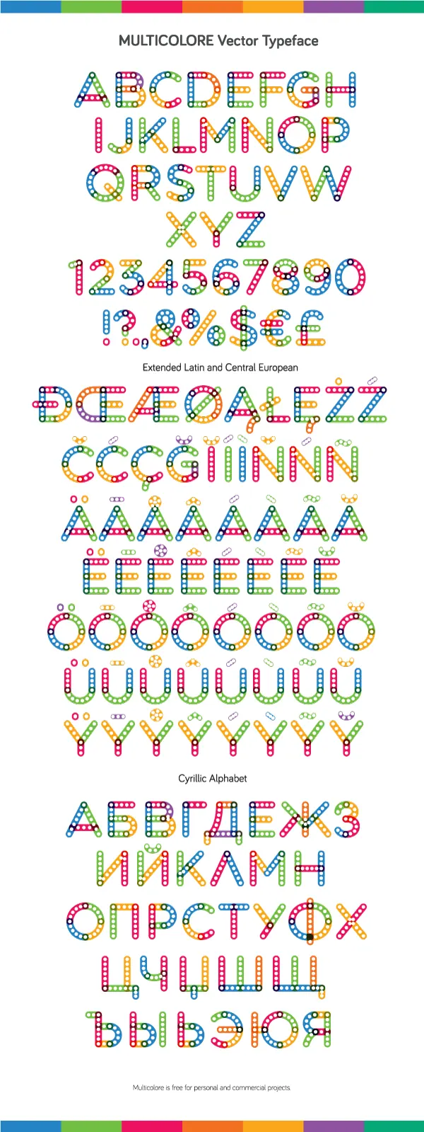 Multicolor Vector Typeface - DOTTED 1