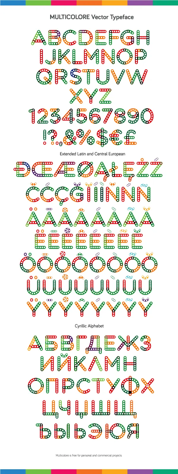 Multicolor Vector Typeface - DOTTED 2