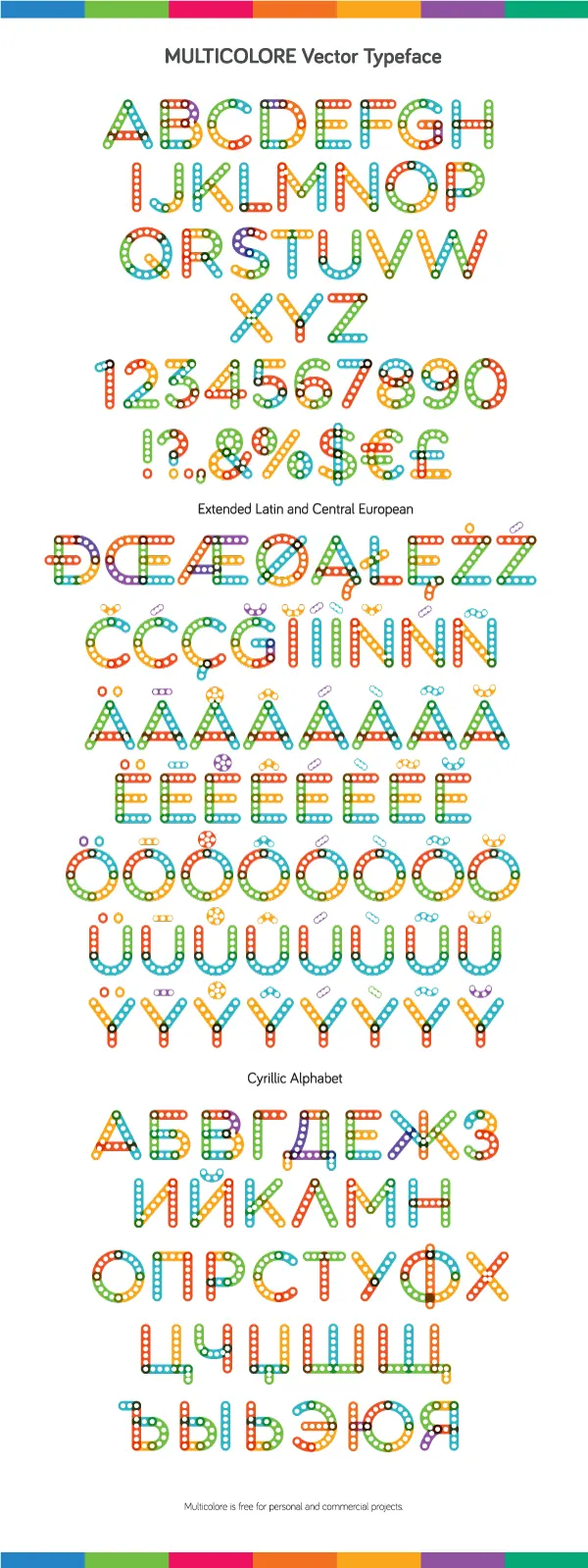 Multicolor Vector Typeface - DOTTED 3