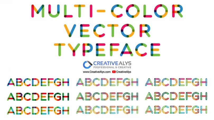 Multicolor Vector Typeface