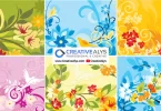 Beautiful Floral Background Set