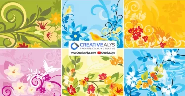 Beautiful Floral Background Set