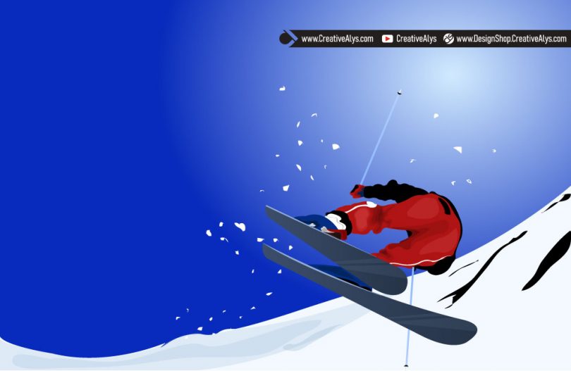 Skiing-Vector-Illustration