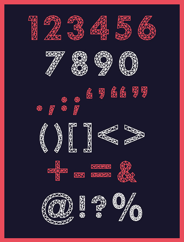 Aroly Font Numbers and Punctuations