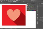 Create a Flat Heart Icon with Long Shadow in Illustrator