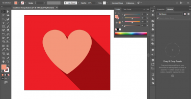 Create a Flat Heart Icon with Long Shadow in Illustrator