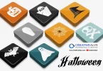 Halloween 3D glossy vector Icons