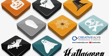 Halloween 3D glossy vector Icons