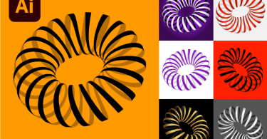 Optical-Illusion-3D-Striped-Shapes