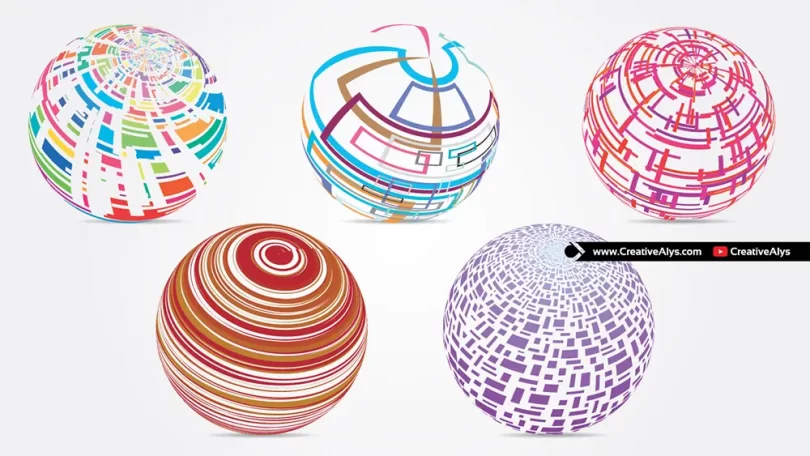 abstract vector globes