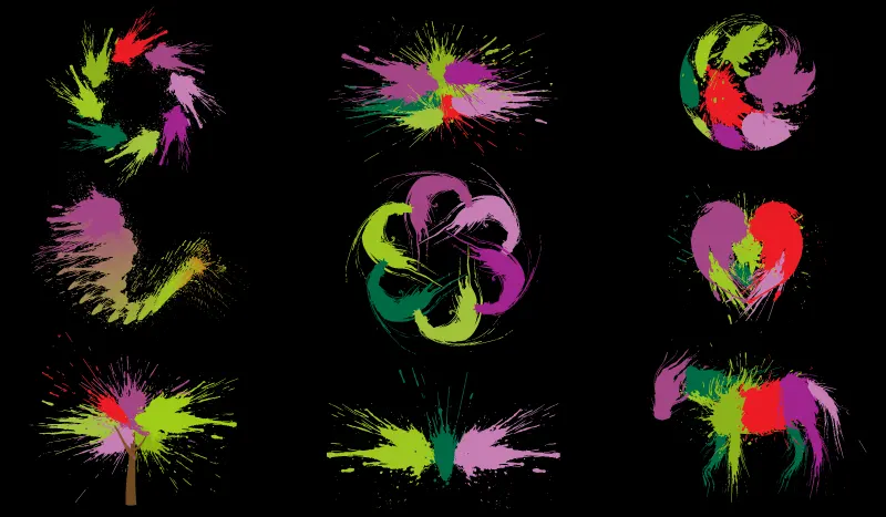colorful grunge vector artworks blackb