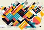 Colorful Geometric Chaos Free Vector Artwork