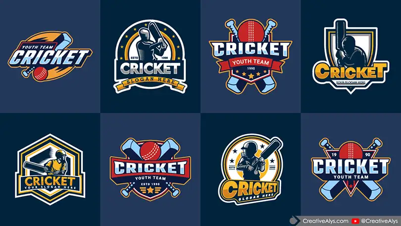Free Cricket Logo Pack – Vector Sports Logos for Teams and Designers